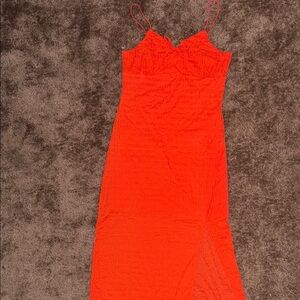 Orange Spaghetti Strap Dress